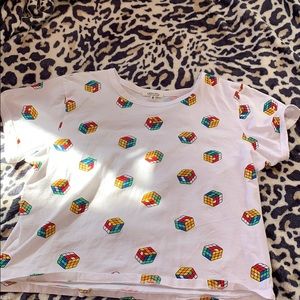 White rubix cube shirt